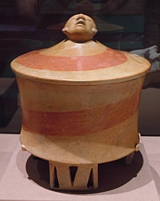 Tripod Vase with Human Head, Teotihuacan