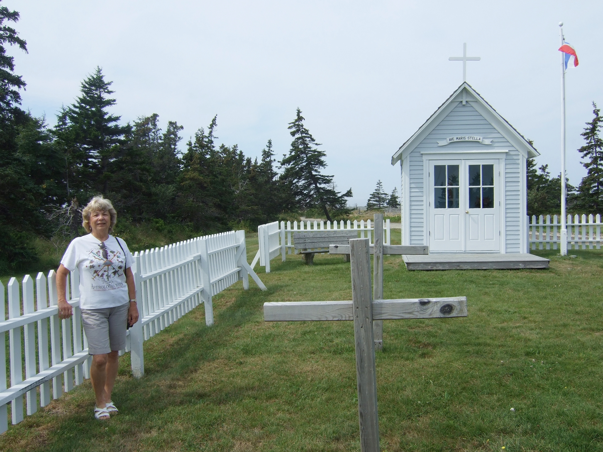 Photo of Lennie Martin at Grand Pre cemetery, Nova Scotia 2013